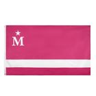 Fade Resistant Pink M 70g Polyester Rectangle Banner Flags 90x150cm